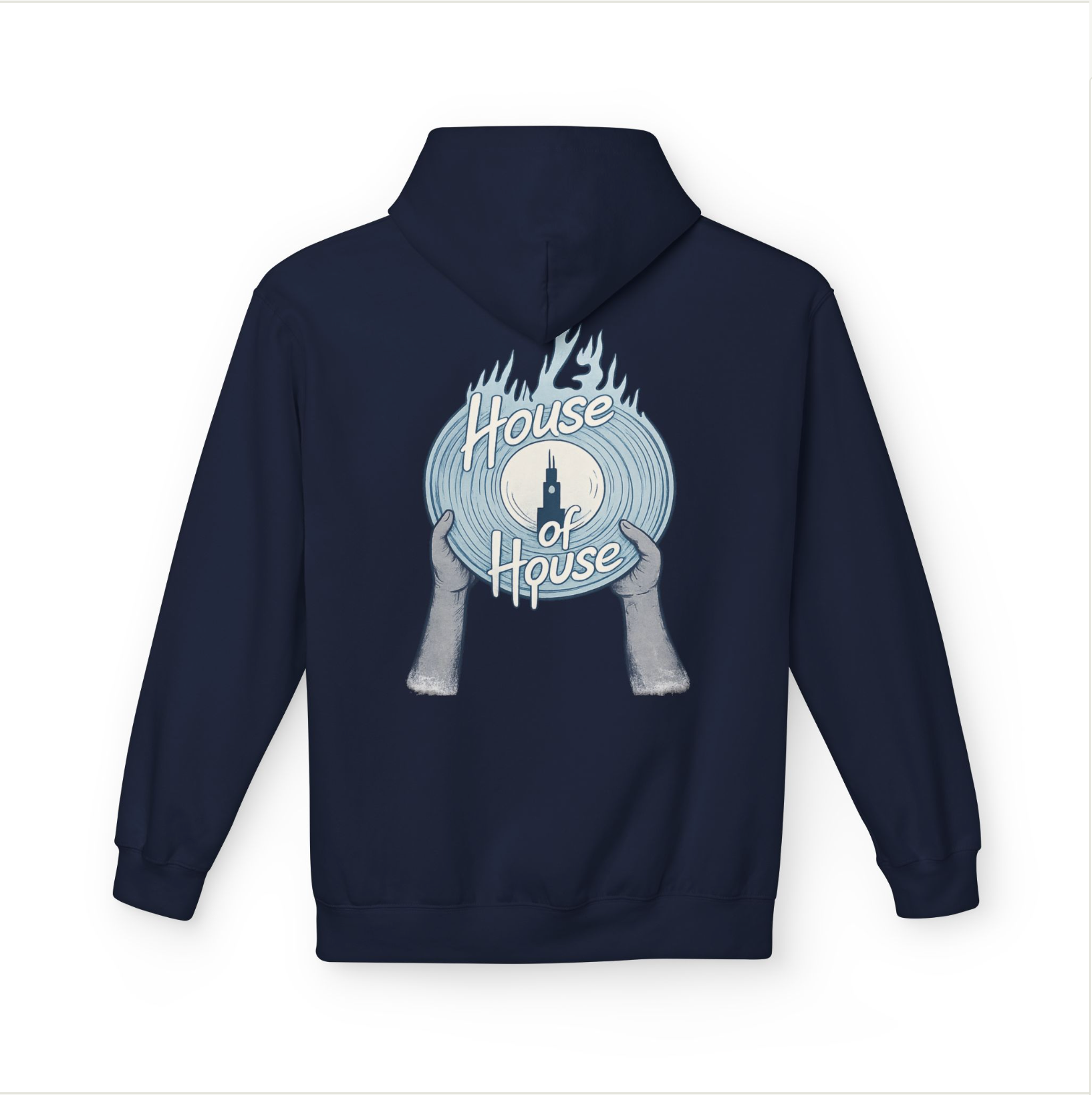 House of House Hoodie — Retro Vinyl DJ Music Pullover